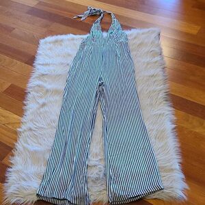 Urban Outfitters Black and White Striped Jumpsuit